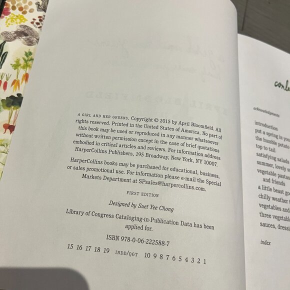 BOOK A Girl and her Greens Hearty Meals From the Garden April Bloomfield 261 pgs - Picture 4 of 6